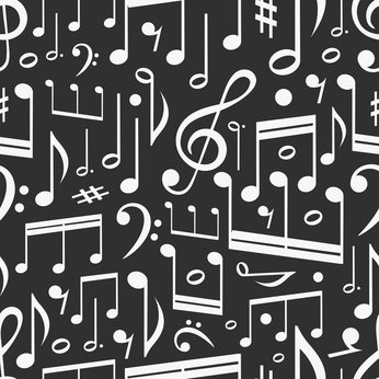 Seamless background of music notes